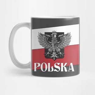 POLSKA - Poland Flag and Shield Mug